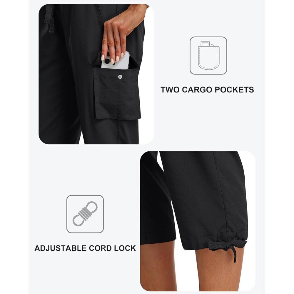 Women's Cargo Capris Pants Lightweight Quick Dry Stretch Casual Hiking - Picture 4 of 6